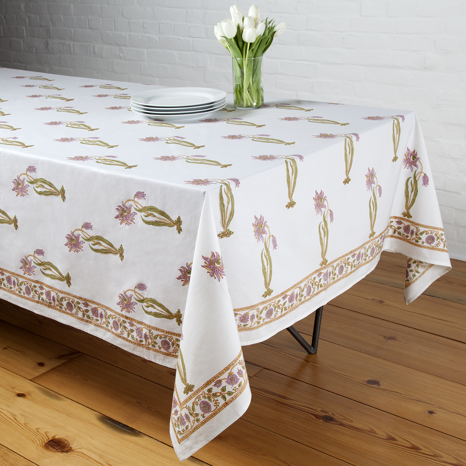 Florence Tablecloth - Lilac/Green